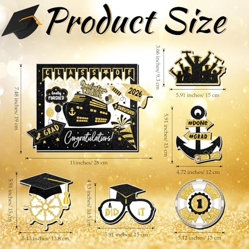 Imanes decorativos graduación pack 6 para puerta crucero miniatura 2