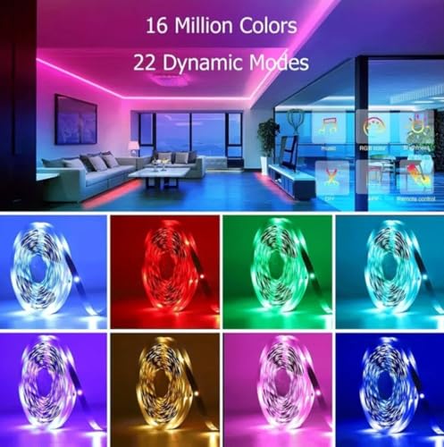 Tira de luces LED RGB 16.5FT ALisasin con control remoto miniatura 3