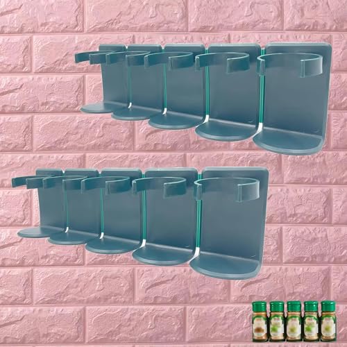 UGWKivd Spice Clips with Bottom Support - Organize Your Kitchen with Ease!Suitable For Storing Seasoning Clips,Cosmetics Bottles Clips,Single Detachable,Plastic Heavy Jars Bottles for Cabinet Door