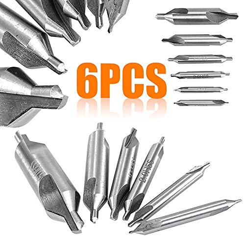 ExcInter 6Pcs HSS Center Drill Bits Set 1mm/1.5mm/2mm/2.5mm/3mm/5mm Countersink Kit Metal Lathe Working Tools 60 Degree for Positioning and Chamfering Processing - Image 4