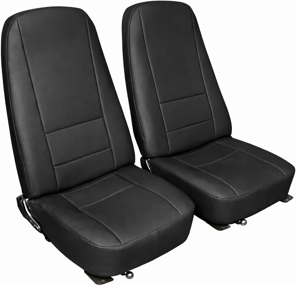 Iggee for Chevy Corvette C3 1970~1978 Artificial Leather Custom Made Original fit seat Covers (Black)