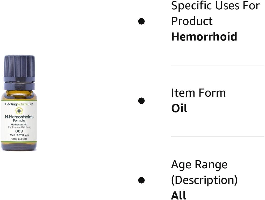 H-Hemorrhoids Formula 11ml - Natural Alternative Hemorrhoid Treatment for Internal, External or Thrombosed, Reduce Swelling, Itching, Burning Fast, Natural Alternative to Traditional Hemorrhoid Cream : Health & Household