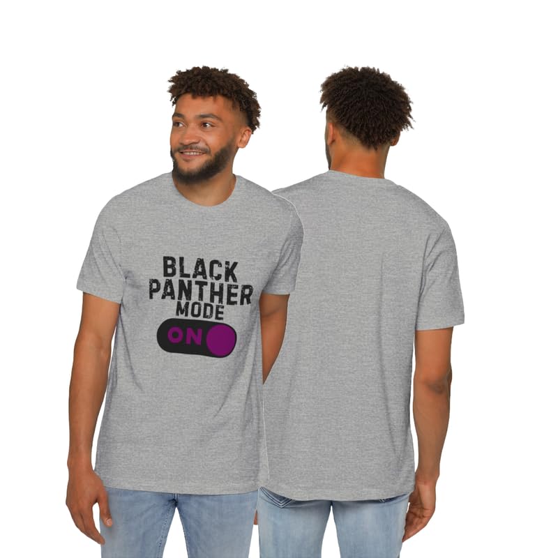 Cotton Unisex Black Panther Tshirt - Stylish Grey Regular Fit T-Shirt for Boys and Girls, Comfortable Black Panther Mode On Printed Short Sleeves Rounded Neck for Men and Women