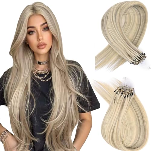 Microlink Hair Extensions Human Hair #16/60 Ash Blonde