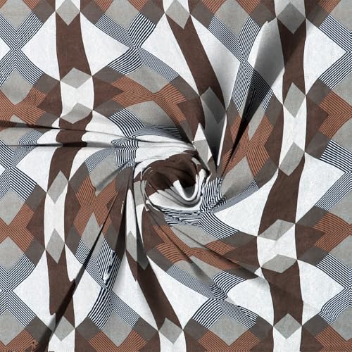 Image of la'amour 100% Cotton Elastic Fitted Bedsheets with 2 King Size Pillow Covers Double Bed with All Around Elastic Supersoft Size - 72 King Sizex78+10 inches Grey and White 200 tc - 220 tc