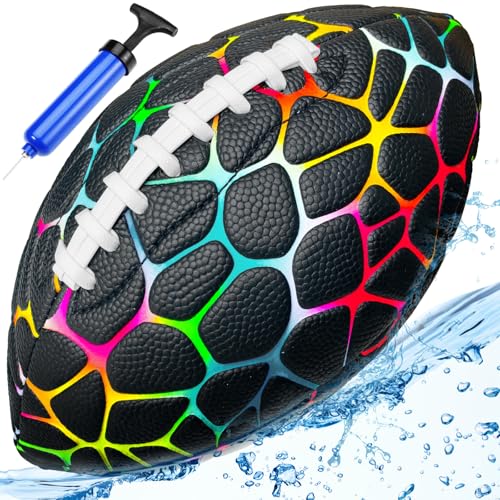 Jasonwell Pool Beach Water Football - Strong Grip Waterproof Football for All-Weather Play Pool Toys Beach Games Outdoor Sports Lake Toy Christmas Birthday Gifts for Kids Boys Teens Adults (BK No.3)