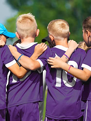 Junkin 20 Pieces Soccer Bracelet Soccer Charm Adjustable Sports Bracelet Soccer Stuff Soccer Jewelry Friendship Bracelets For Teens Boys And Girls Players Sport Theme Party Supplies (Multicolored) #TOP6