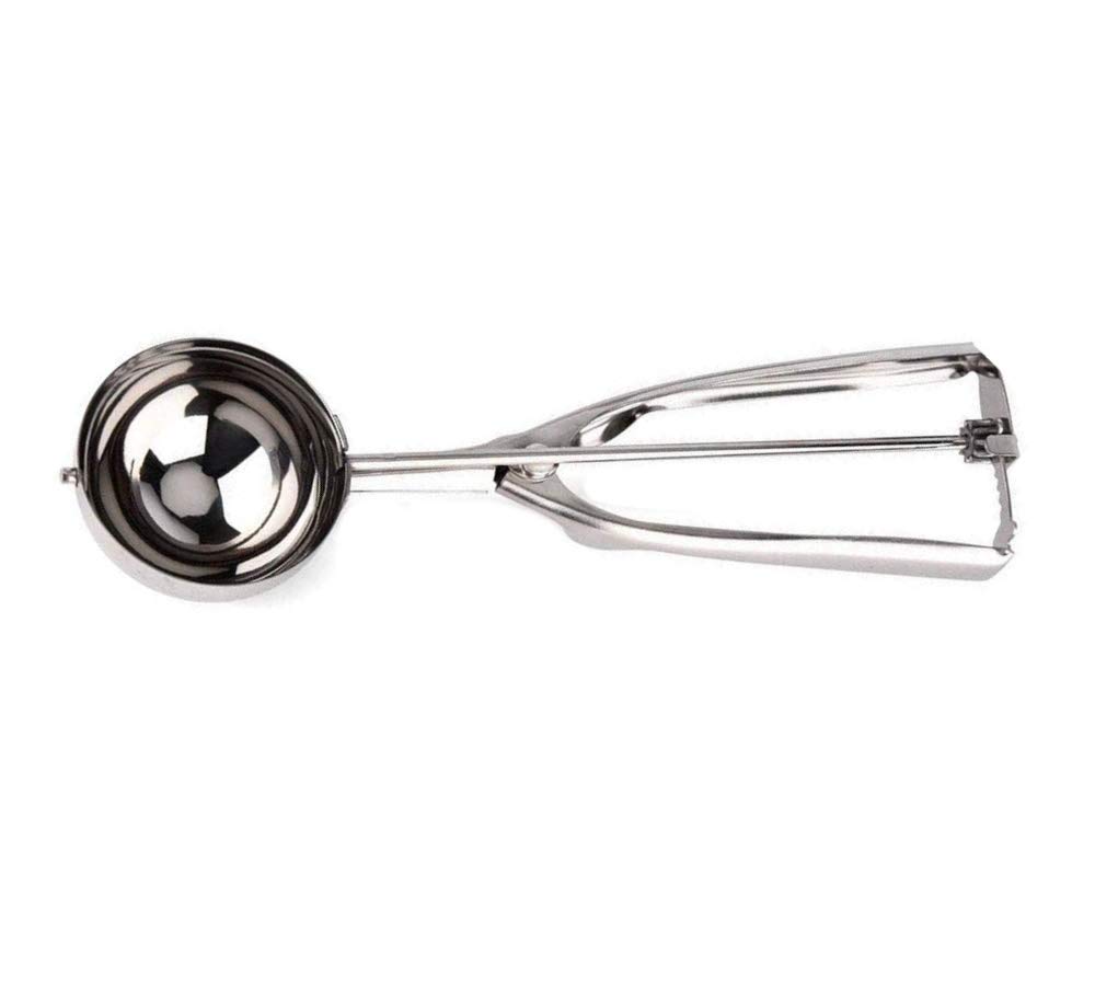 Sov Ice Cream Scoop Stainless Steel Scooper With Trigger Mash Potato Cookie Dough Cupcake Muffin Mix Hard Ice Cream Scoop Melon Sorbet Meatball Food Baller Spoon Kitchen Baking Scoop, 6Cm
