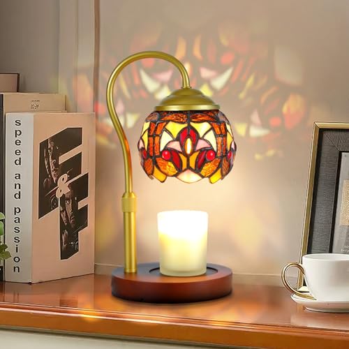 Rswardeleco Baroque Tiffany Style Candle Warmer Lamp Adjustable Height