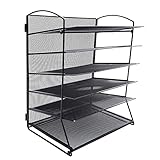 NUOBESTY 1set Multi-Layer File Storage Rack Detachable Mesh Document Organizer for Office Sturdy Iron Design