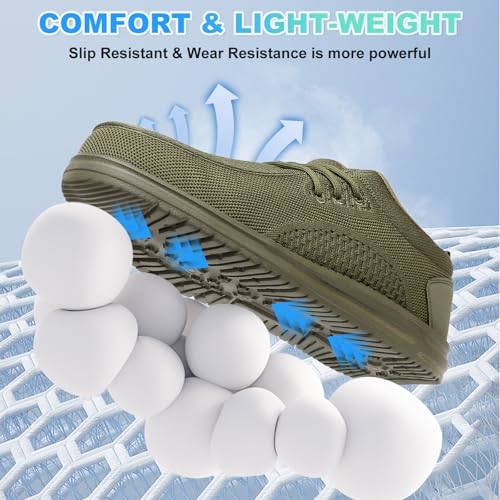 Image of VikoViren Slip On Steel Toe Shoes Men Loafers Safety Work Sneakers | Non Slip, Puncture Proof, Lightweight, Comfortable, Breathable, Indestructible Loafers Construction Shoes, Tennis, Casual
