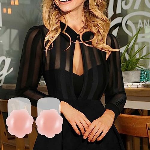 Muqu Pasties Nipple Cover - Breast Lift Tape Nippleless Covers Silicone Nipple Covers Reusable Nipple Pasties Breast Tape Pink #TOP5