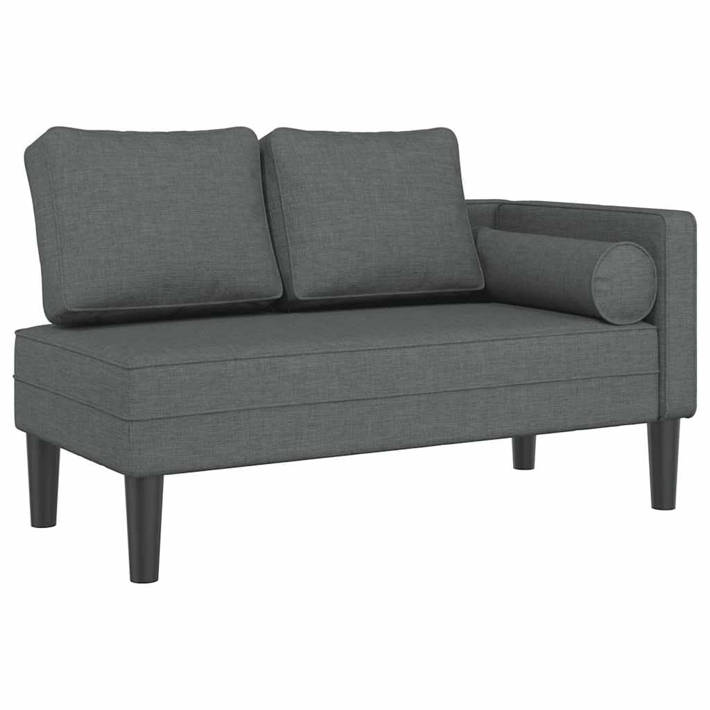 vidaXL Chaise Longue con Cuscini Grigio Scuro in Tessuto, divano letto, divano imbottito, seduta da soggiorno, dormeuse, seduta da salotto