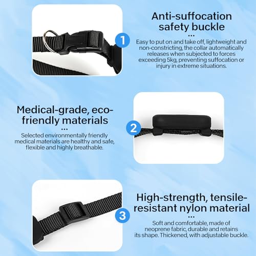 FLITI GPS Tracker Katze, Wasserdicht Bluetooth Haustier Locator, GPS Ortung mit verstellbarem Halsband, Lange Batterielaufzeit, Kompatibel mit iOS und Android, ohne ABO, für Hunde & Katzen (schwarz)