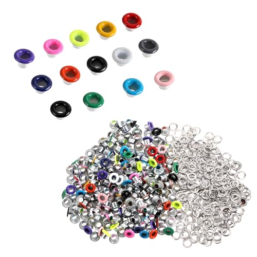 210 Set 3mm Metal Eyelets for Paper Crafts 1/8inch, Colored Eyelets Grommets with Washers, Round Eyelet Grommets for Paper Crafting, Scrapbooking Card Making, Fabric Leather Craft, Shoes Clothes