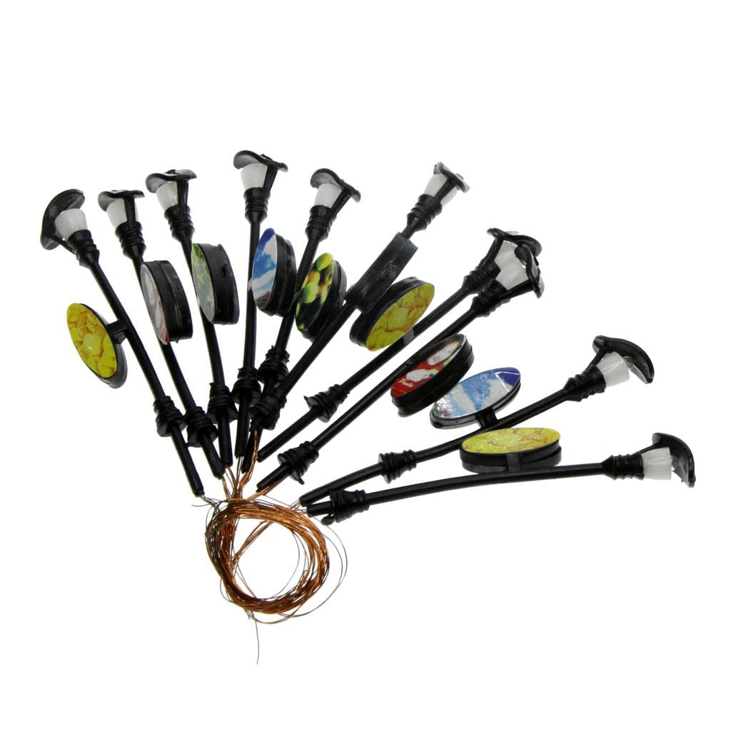 CALANDIS 10Pcs Model Courtyard Light LED Street Lamps Lamppost Style 5-image-31