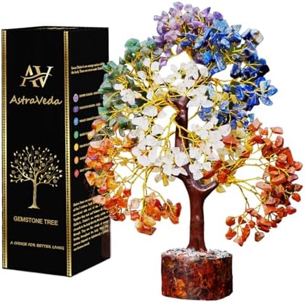 AstraVeda Crystal Tree, Tree of Life, 7 Chakra Tree, Feng Shui Tree, Healing Crystal, Gemstone Tree, Crystal Gifts, Healing Stones, Spiritual Gifts, Crystal Pyramid, 300 Beads
