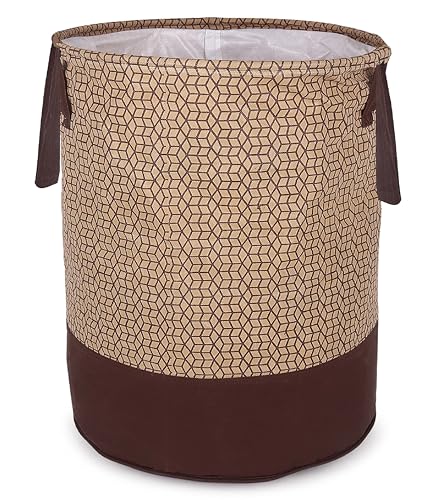 GLUN Waterproof Double Layered Round Laundry Plastic Bag With Handles Foldable For Cloth, Toys Storage Bag Pack Of 1 Brown, 10 Cm (B0BRFSY895) Amazon Price History, Amazon Price Tracker