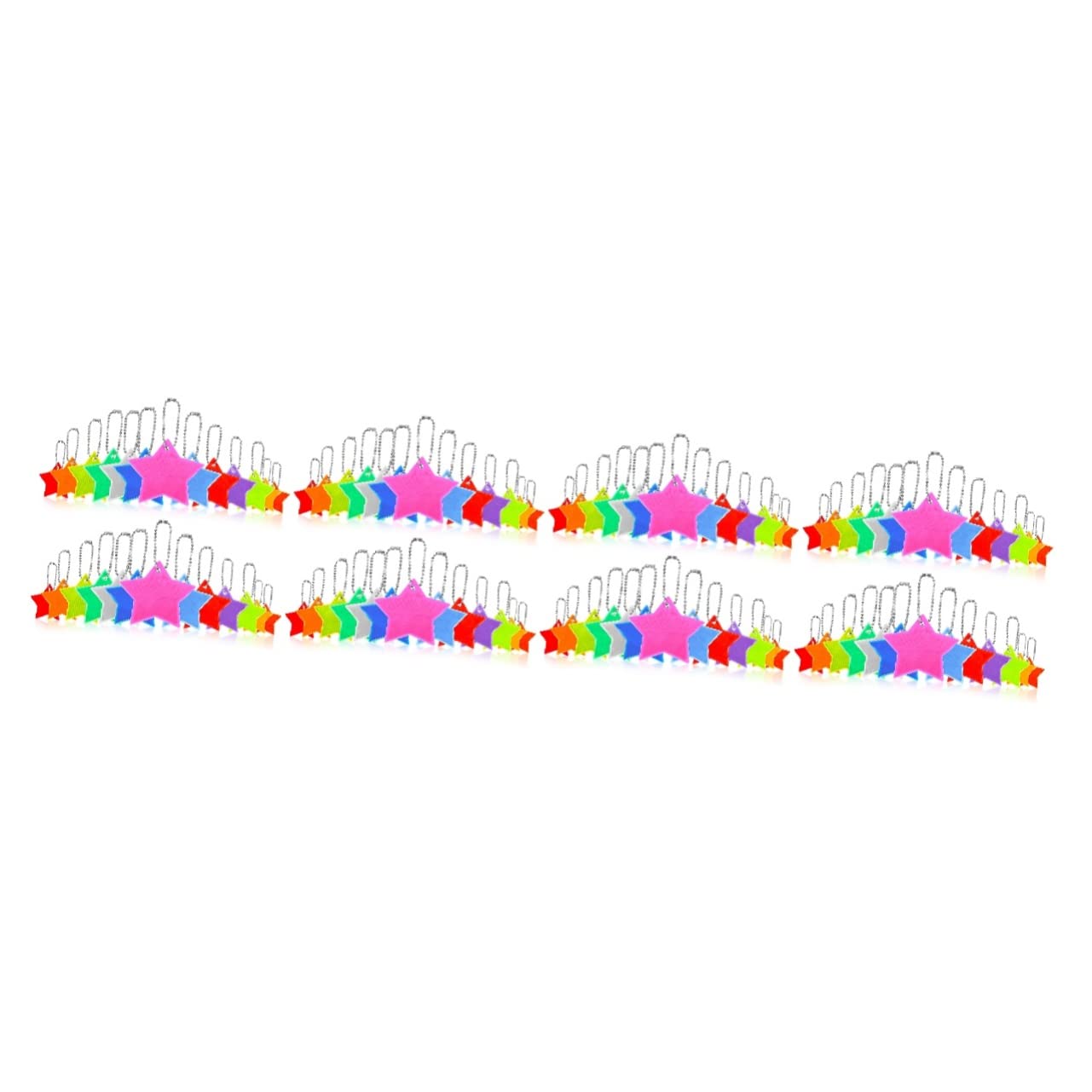 Yardwe 104stücke Sicherheitsreflektoren Teiliges Reflektierende Sternform Bunte Sicherheitsanhänger Für Rucksäcke Schlüssel Und Kleidung Für Junge Mädchen Und Nächtliche