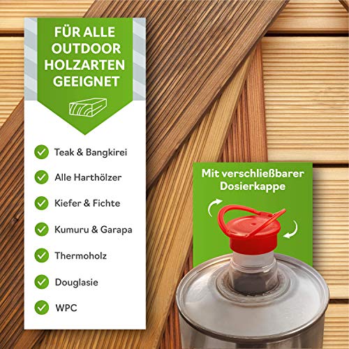 Holzöl Nordicare für Außenbereich 1L – Pflege für Lärche, Eiche, Teak