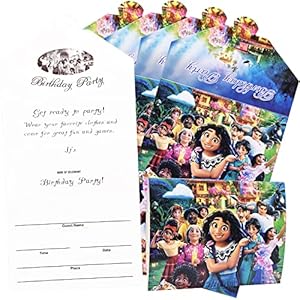 Carte Invitation Anniversaire Enfant 24pcs Encanto Carte Invitation Anniversaire Enfant Animaux Anniversaire…