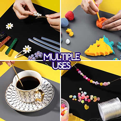 Image of LEOBRO Silicone Mats for Resin Molds, Crafts, Play Dough Mat, Gray & Black | 2pcs Nonstick Silicone Mats, Playdough Mat, for Epoxy Resin Molds, Art Crafts, Resin, Paint, Glue, Jewelry Making, 11.7 inchx8.3 inch