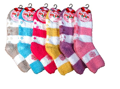 Image of Mamia 6 Pairs Women's Cozy Slipper Socks Fuzzy Sock Multi Color