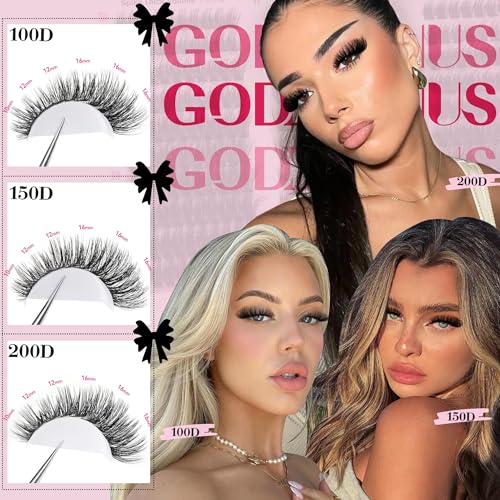 Image of Fluffy Lash Clusters 100-150-200D Volume Eyelash Clusters 10-16mm Wispy Individual Lashes D Curl Cluster Eyelash Extensions 300pcs DIY Lash Extensions(D Curl 300pcs)