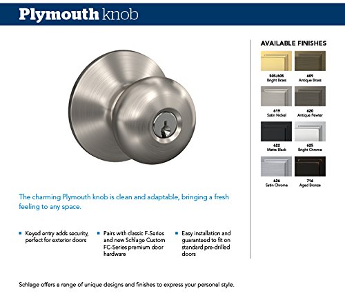 Schlage F51 A Keyed Entry, F51A Ply 622 Col - 3