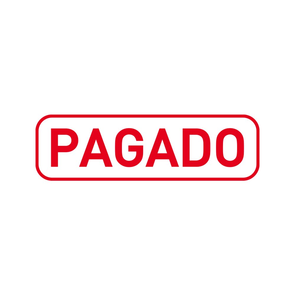 Trodat 4911 Printy Sello Fórmula Comercial con Texto Español PAGADO, entintaje automático, Tamaño de la Placa de Texto 37 x 14 mm, Rojo