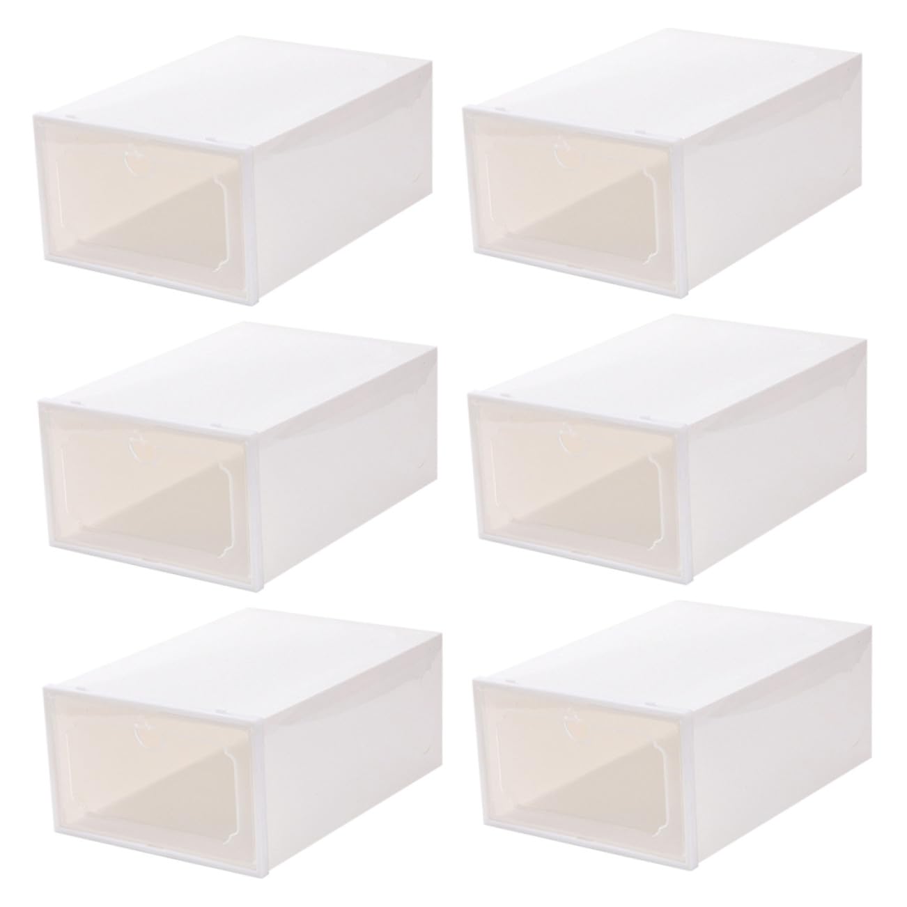 TOYANDONA 6 pezzi Scatole Porta Scarpe Trasparenti con Cassetto e Coperchio Organizer Scarpe Grande Capacità in Plastica Rinforzata Scatole Impilabili per Stoccaggio Ordinato