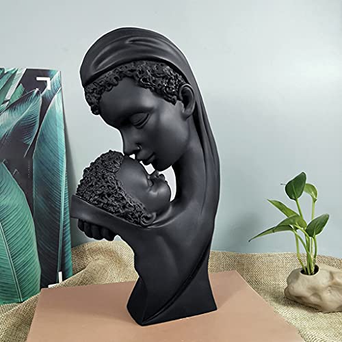 Fenteer Estátua de mãe e filho estatueta ornamentos de mesa prateleira artesanato escultura