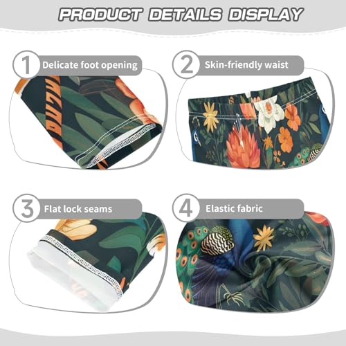 Toddler Girls Leggings Printed Yoga Pants Leggings Peacock and Tiger for Kids3