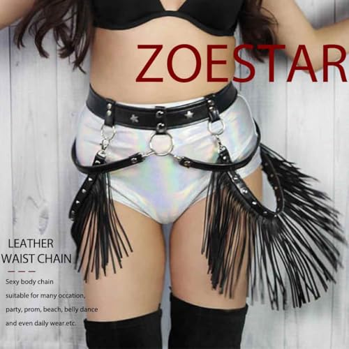 Zoestar Cowgirl Fringe Belt Waist Tassel Belts Black Fashion Western Accessories Rave Outfits for Women4