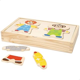 Comprar WOOMAX 33065 Puzle de Madera Animales, Partes Intercambiables, Incluye 36 Piezas, Colores Suaves, Certificado FSC, Rompecabezas, Juego sensorial, Juguetes educativos, A Partir de 24 Meses
