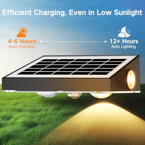OUTON Solar Fence Lights Outdoor Garden, Warm White & RGB Changing IP65 Waterproof Solar Lights Outdoor, Dusk to Dawn Decking Lighting for Outside Backyard Deck Stair Patio Yard Step Wall, 6 Pack - Image 3