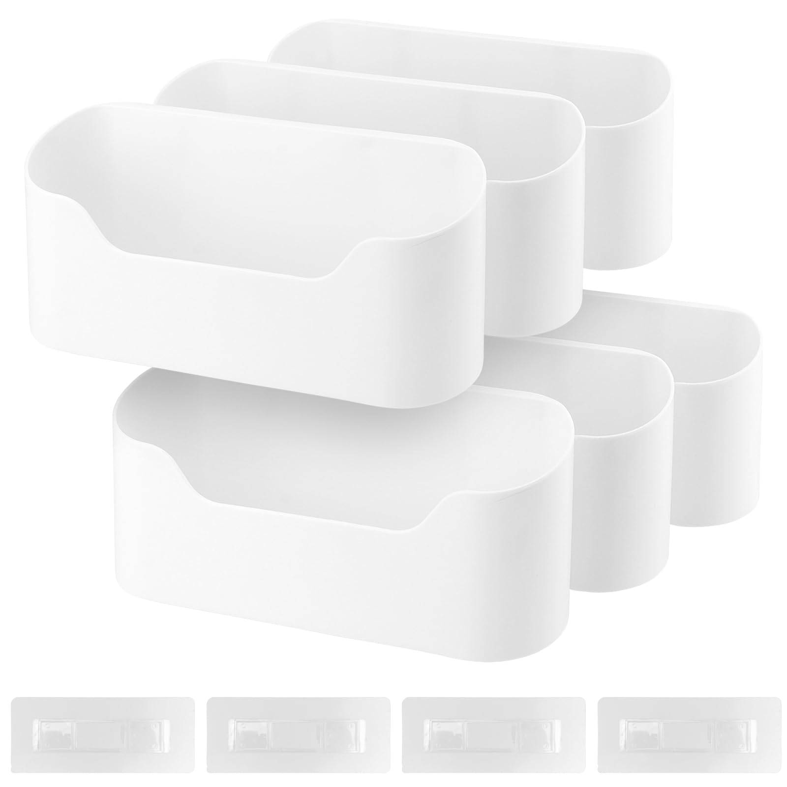 Boîtes de rangement plastique murales et bac adhésif transparent pour meuble cuisine