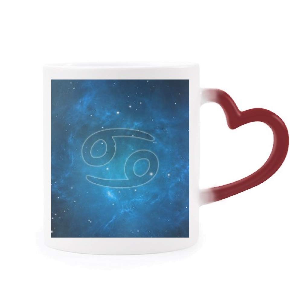 Taza de Cáncer con asa de corazón el regalo perfecto de constelación sensible al calor