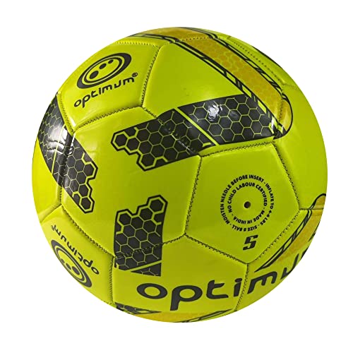 Optimum Sport Classico Football for Indoor/Outdoor Training & Matches, Durable Valve for Consistent Flight, Precision Control & Lasting Air Retention – Size 5, Yellow - Image 2