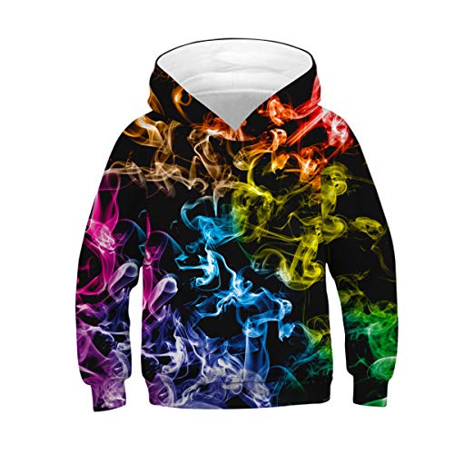 Pull à capuche enfant imprimé 3D patchwork aux couleurs durables