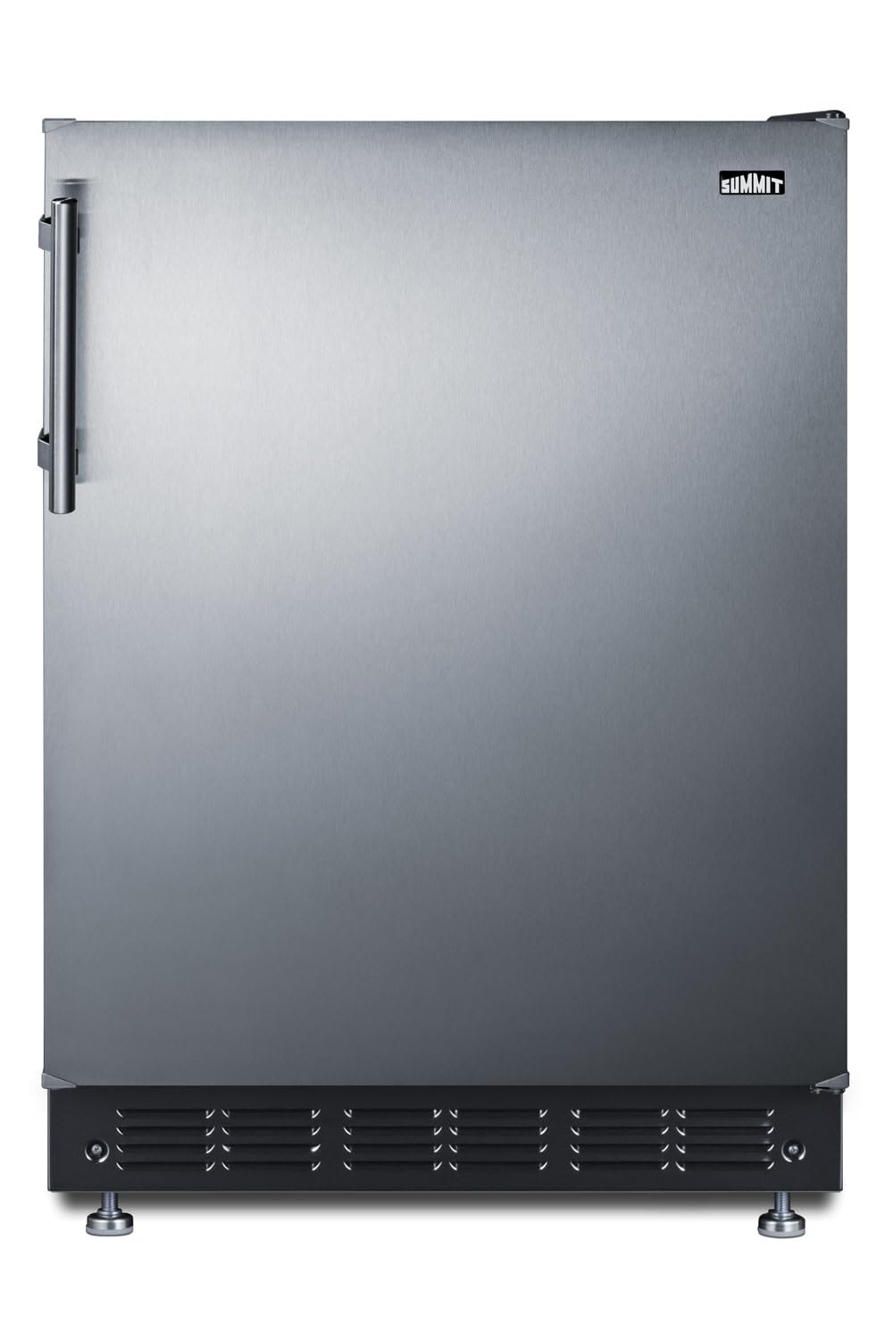 Summit CT66BK2SSRS 24” Wide Adjustable Under Counter Refrigerator-Freezer 4.9 cu.ft. Made in Europe with Automatic Defrost Operation, Reversible Stainless-Steel Door, Black Interior (Right Hand Door) on Fridge.com