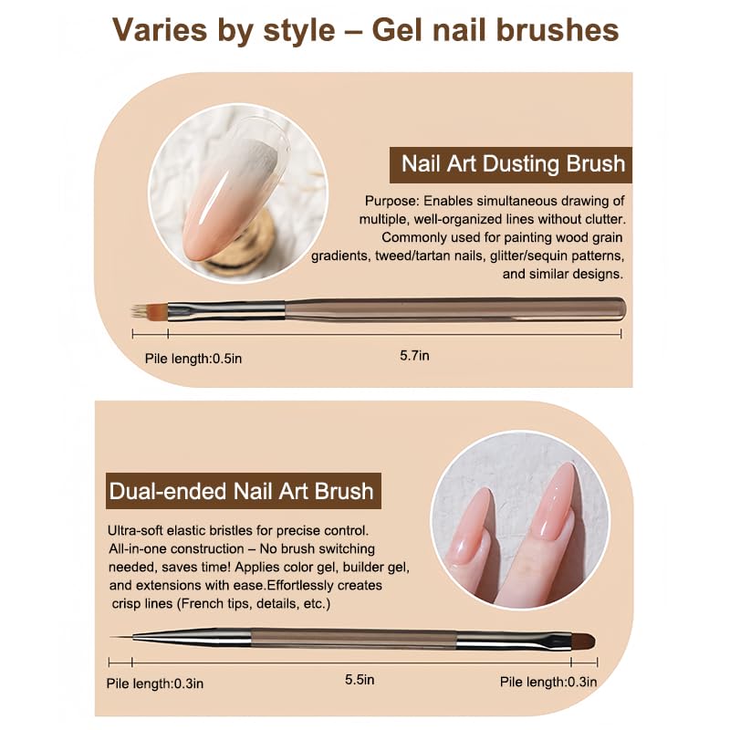 9 Pcs Nail Brush Nail Art Brushes Set Nails Stuff Art Supplies Tools with Drawing Painting Pen for — view 8