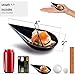 DLux 100 4-in Tear Drop Mini Appetizer Plates, Reusable Black Plastic Spoons - Desserts and Appetizers Dishes Serving Plate - Asian Spoon Set, Small Catering Dessert Tasting Cups - with Recipe Ebook
