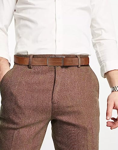 Image of CHAOREN Ratchet Belt for men - Mens Belts Leather 1 3 /8'' for Dress Pants - Micro Adjustable Belt Fit Everywhere X-brown