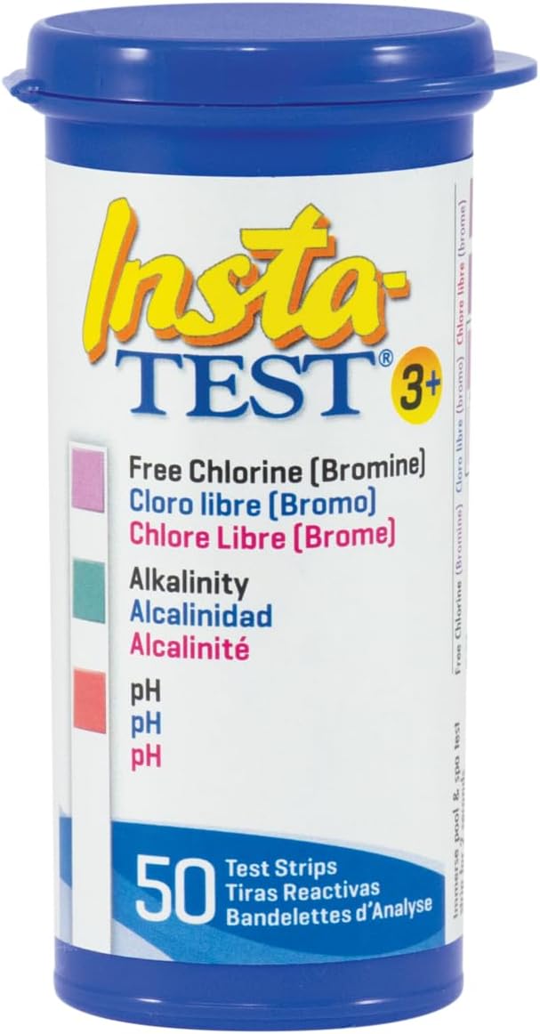 Insta-Test 3-Way Swimming Pool and Spa Test Strip (Tests for Chlorine, Bromine, pH and Alkalinity)