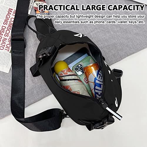 Image of GUSTAVE Crossbody Bag for Men Women with Badges, Waterproof Sling Bag Large Shoulder Bag with Adjustable Strap for Commuting Travel Outdoor Activities Cycling