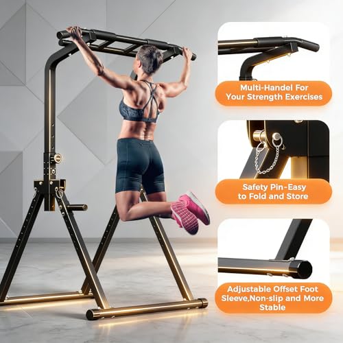 Image of ZENOVA Pull Up Bar, Multi-Function Pull Up Dip Bar Station, Home Gym Workout Strength Training Equipment for Men Women Muscle Building
