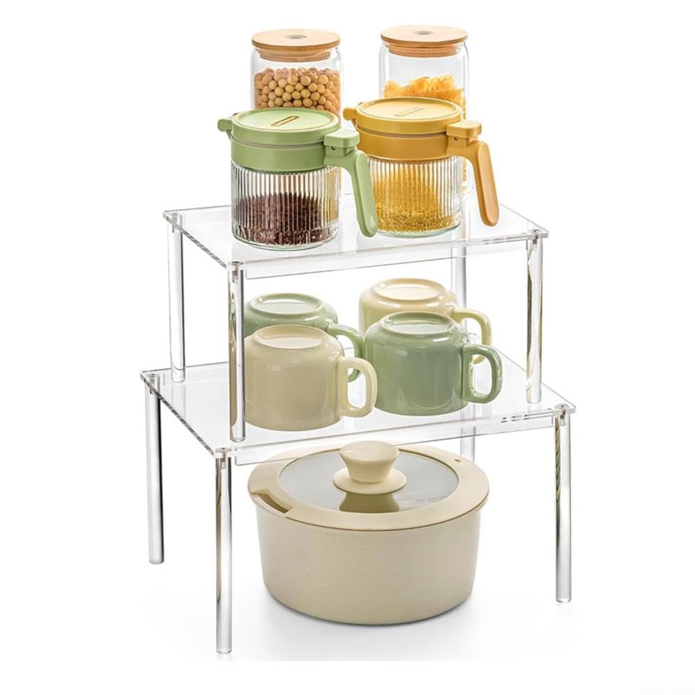 Klarer Küchenschrank Organizer 2 Etagen Stapelbar(Pack of 4)