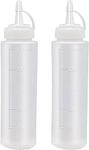 Txibikn 2-Pack 8 oz Condiment Squeeze Bottles - Food Grade Plastic with Cap Lids - Versatile for Sauces, Dressings, Paint, Oil, and Crafts - Perfect for Ketchup, Mustard, BBQ, Salad Dressing, Pancake