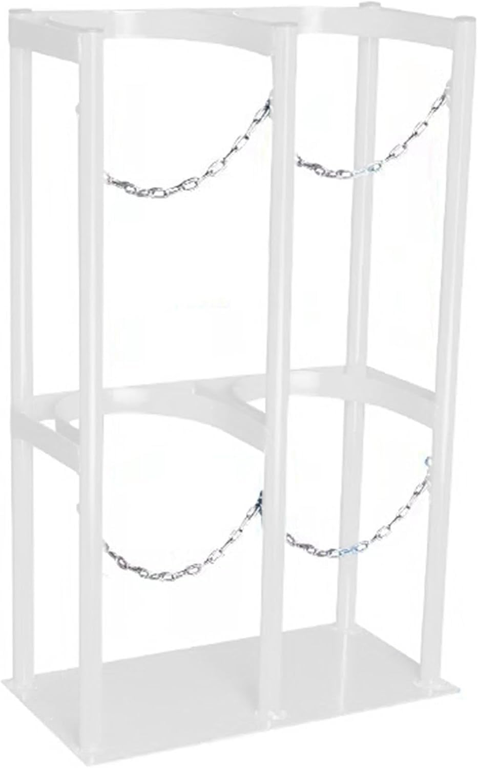 Deluxe Oxygen Tank Holder for Storage & Transportation, Heavy-Duty Gas Cylinder Fixed Shelf, with Adjustable Protective Chain, for Hospital Laboratory Factory(White,60x30x100cm/23.6x11.8x39.4inch)